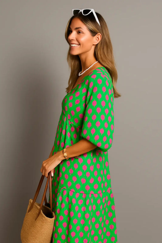 Tania | Boho Maxi Kleid für Damen mit Blumenmuster – Ideal als Maxikleid für Sommer und festliche Anlässe 1