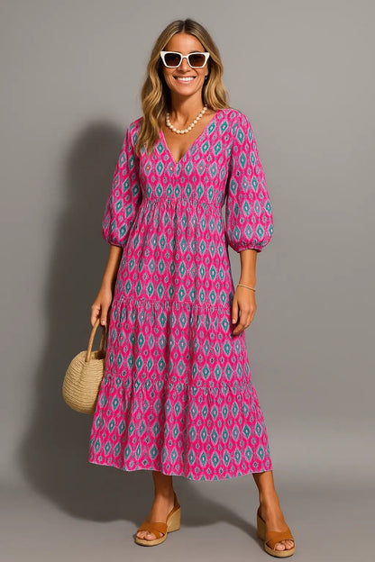 Tania | Boho Maxi Kleid für Damen mit Blumenmuster – Ideal als Maxikleid für Sommer und festliche Anlässe 4