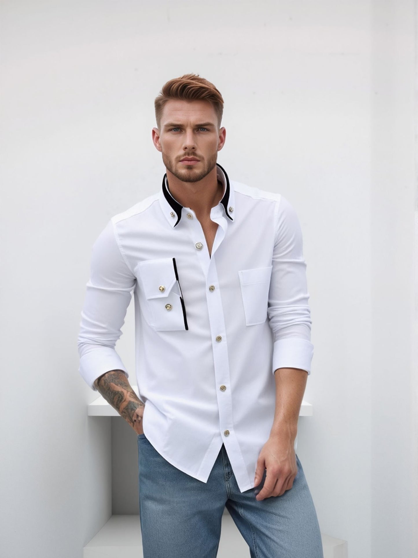 Elrik | Elegantes Langarm-Hemd Für Herren In Hochwertiger Baumwolle 2