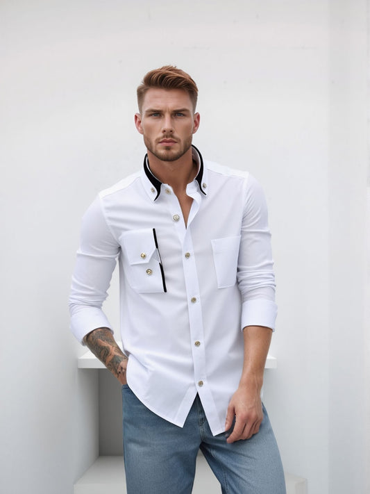 Elrik | Elegantes Langarm-Hemd Für Herren In Hochwertiger Baumwolle 2