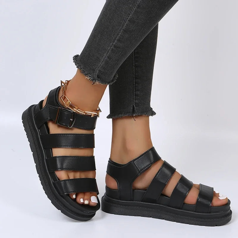 Trendige Damen Sandalen mit Plateauzool und Verstellbarem Riemen – Sommerliche Sommerschuhe für Komfort und Stil 2