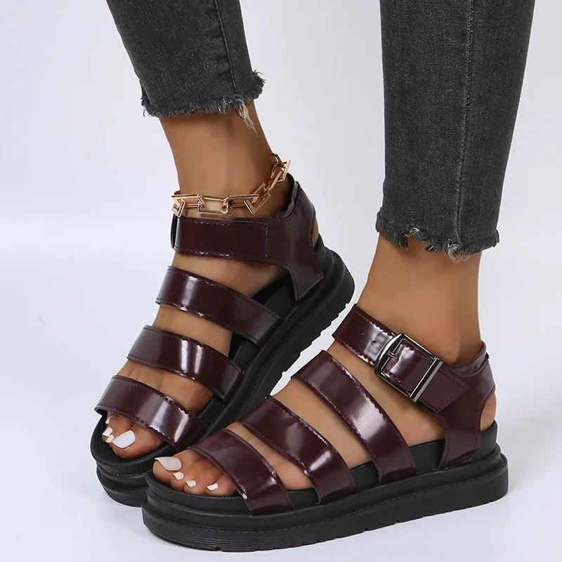 Trendige Damen Sandalen mit Plateauzool und Verstellbarem Riemen – Sommerliche Sommerschuhe für Komfort und Stil 3
