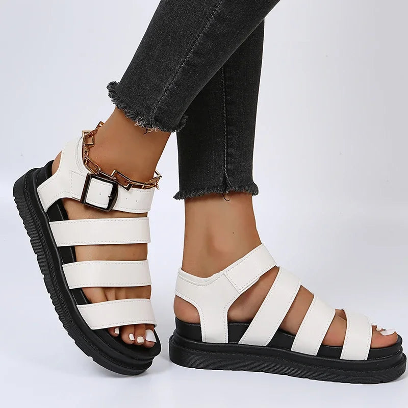 Trendige Damen Sandalen mit Plateauzool und Verstellbarem Riemen – Sommerliche Sommerschuhe für Komfort und Stil 5