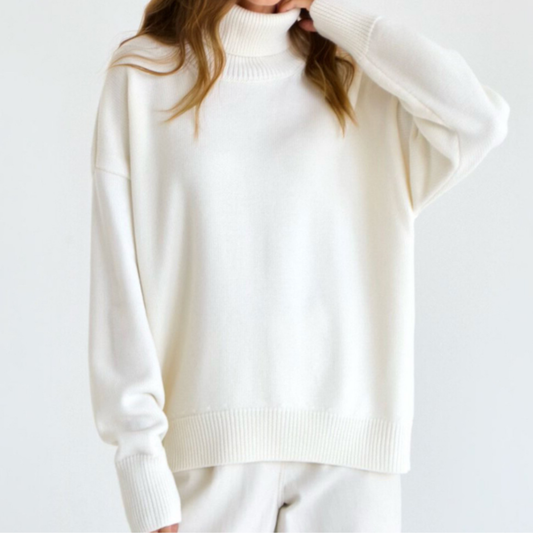 Damen Oversized Rollkragenpullover Hause Lune