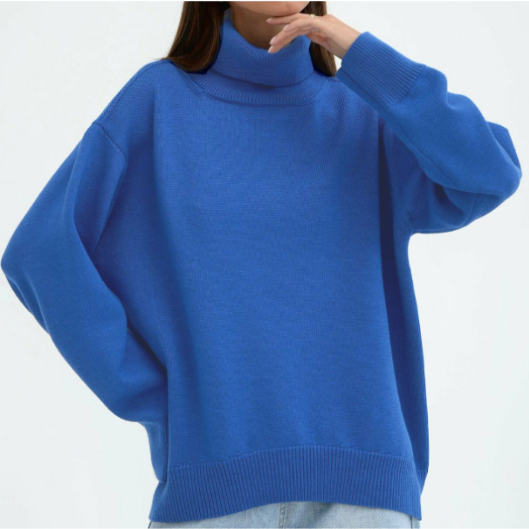 Damen Oversized Rollkragenpullover Hause Lune