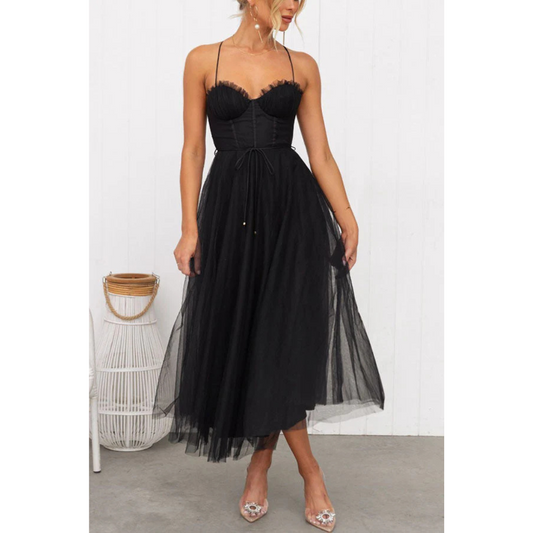 Damen | Elegantes Maxikleid Sommer mit Spaghettiträgern für Festliche Anlässe 2