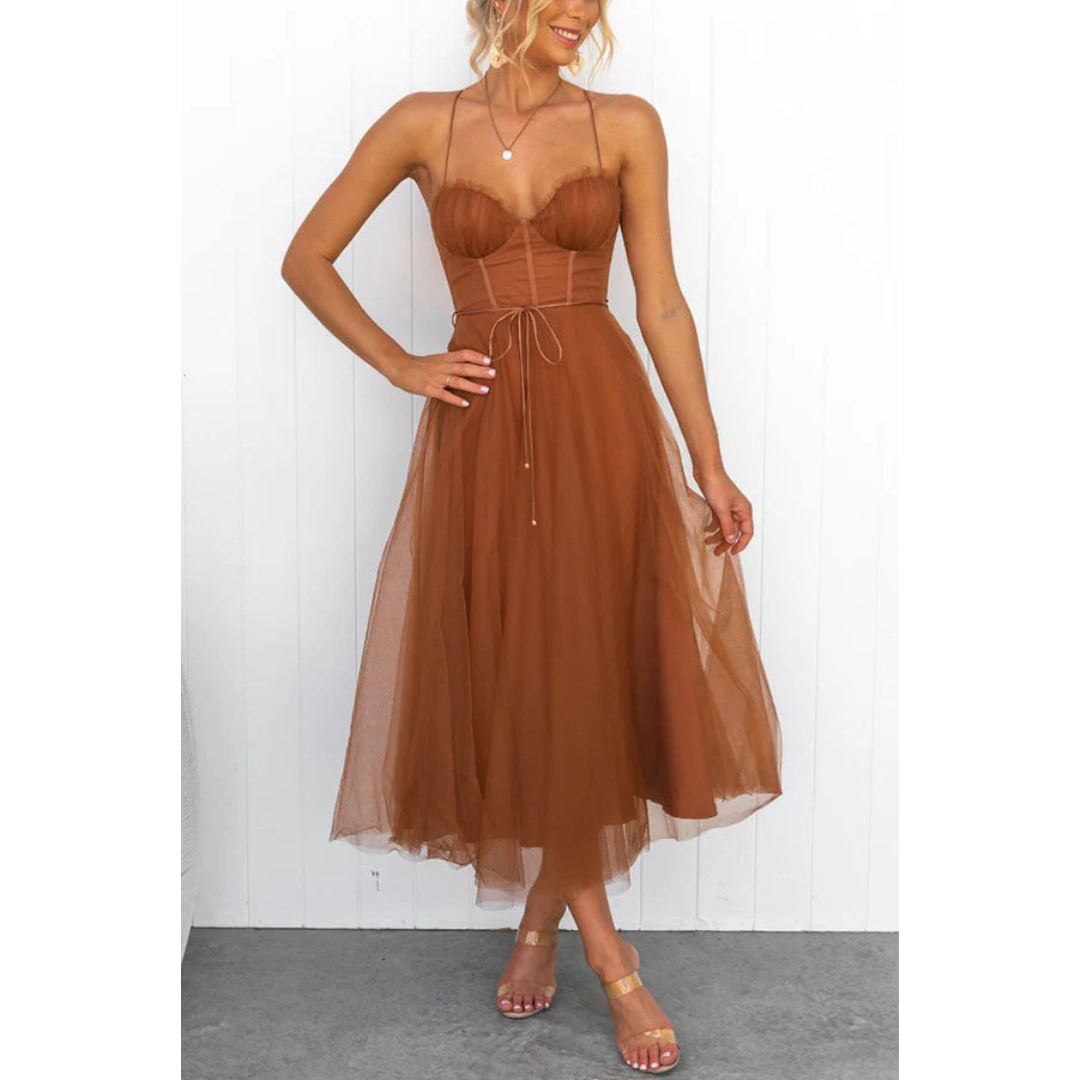 Damen | Elegantes Maxikleid Sommer mit Spaghettiträgern für Festliche Anlässe 3
