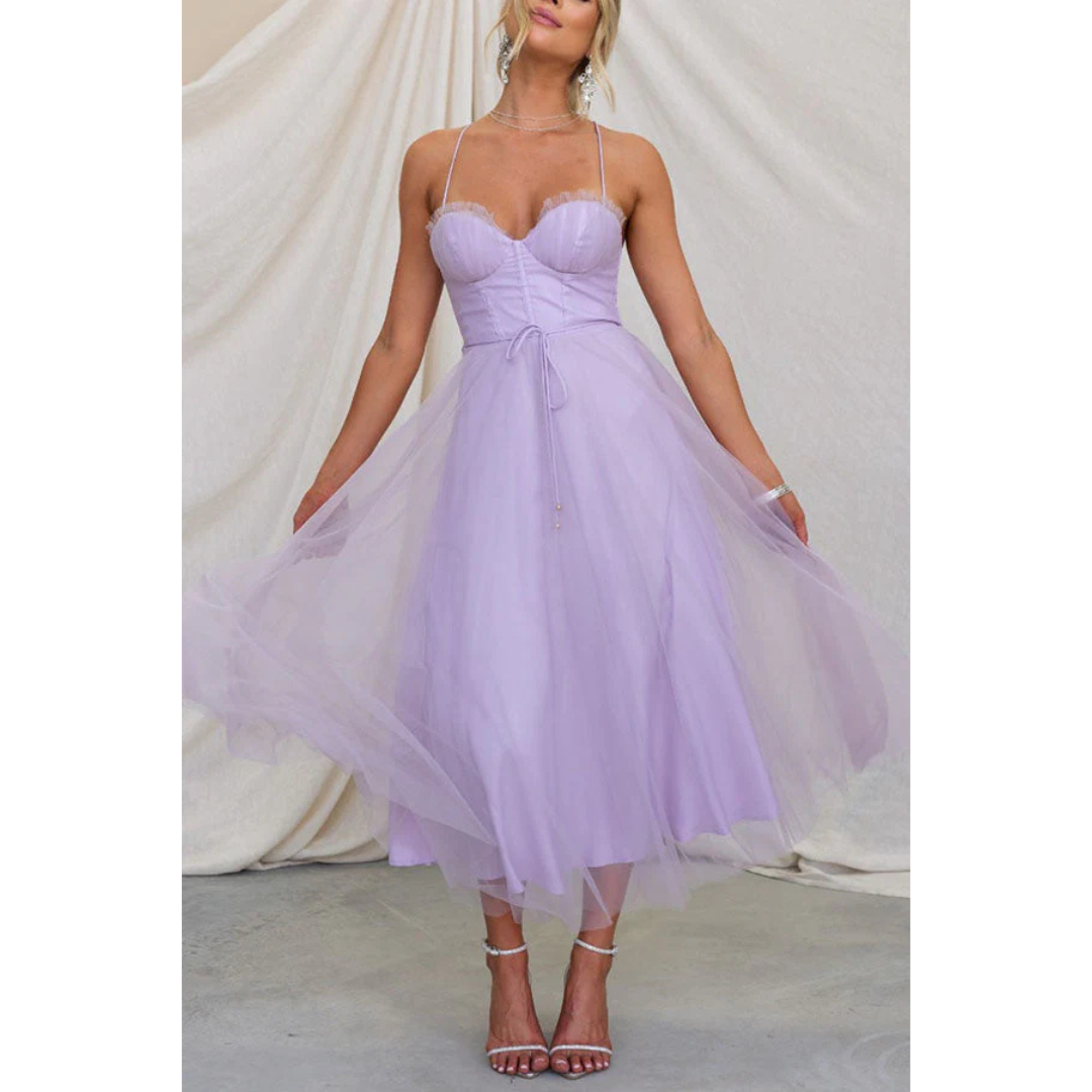 Damen | Elegantes Maxikleid Sommer mit Spaghettiträgern für Festliche Anlässe 4