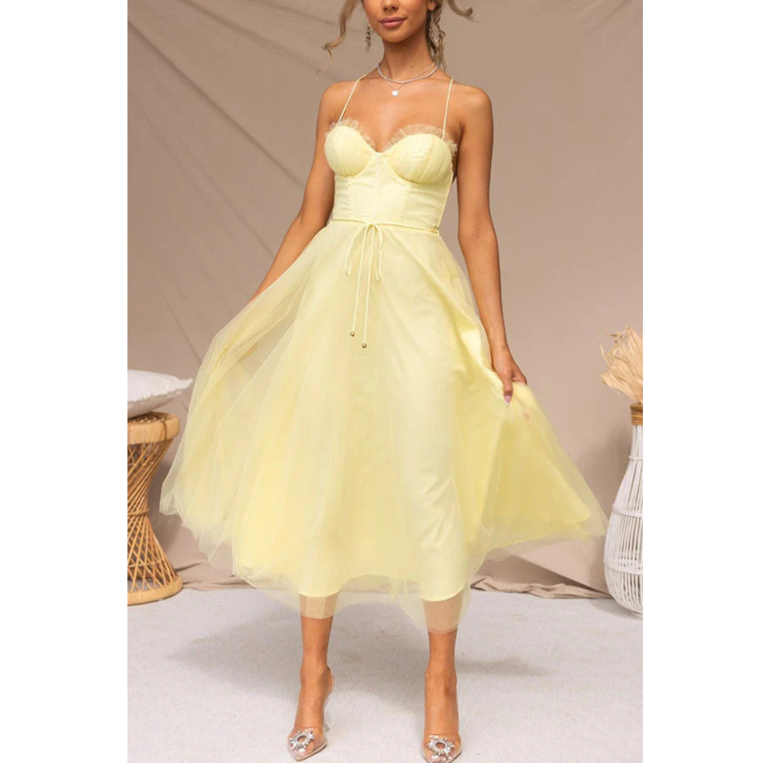 Damen | Elegantes Maxikleid Sommer mit Spaghettiträgern für Festliche Anlässe 5