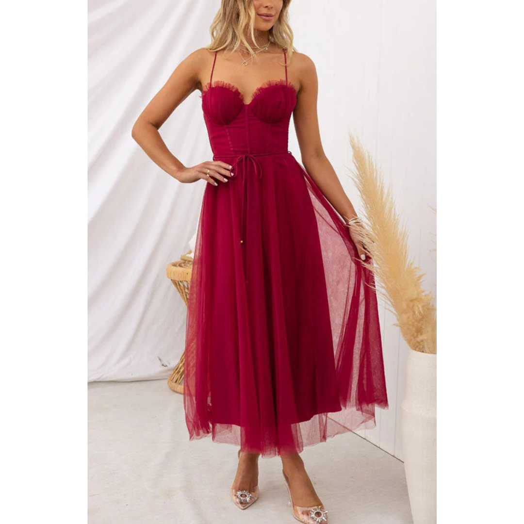 Variant image for Damen | Elegantes Maxikleid Sommer mit Spaghettiträgern für Festliche Anlässe-31
