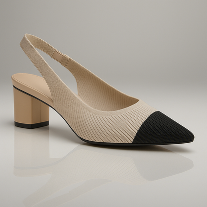 Ursuline | Damenpumps Slingback mit Spitzem Zehenbereich und Niedrigem Blockabsatz 0