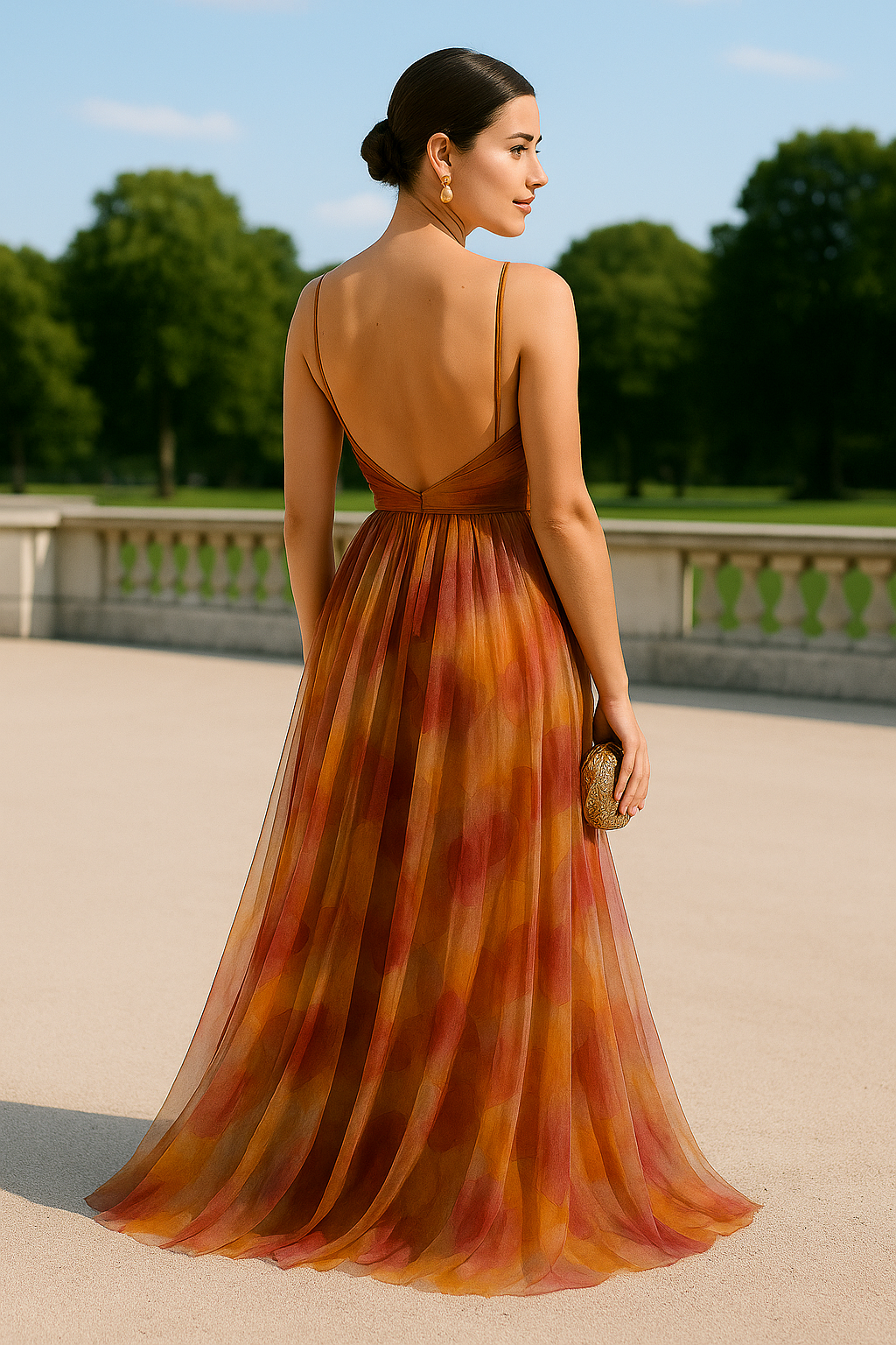 VIQA | Sexy V-Hals Rückenlose Maxi-Jurk für Damen mit Spaghettiträgern 2