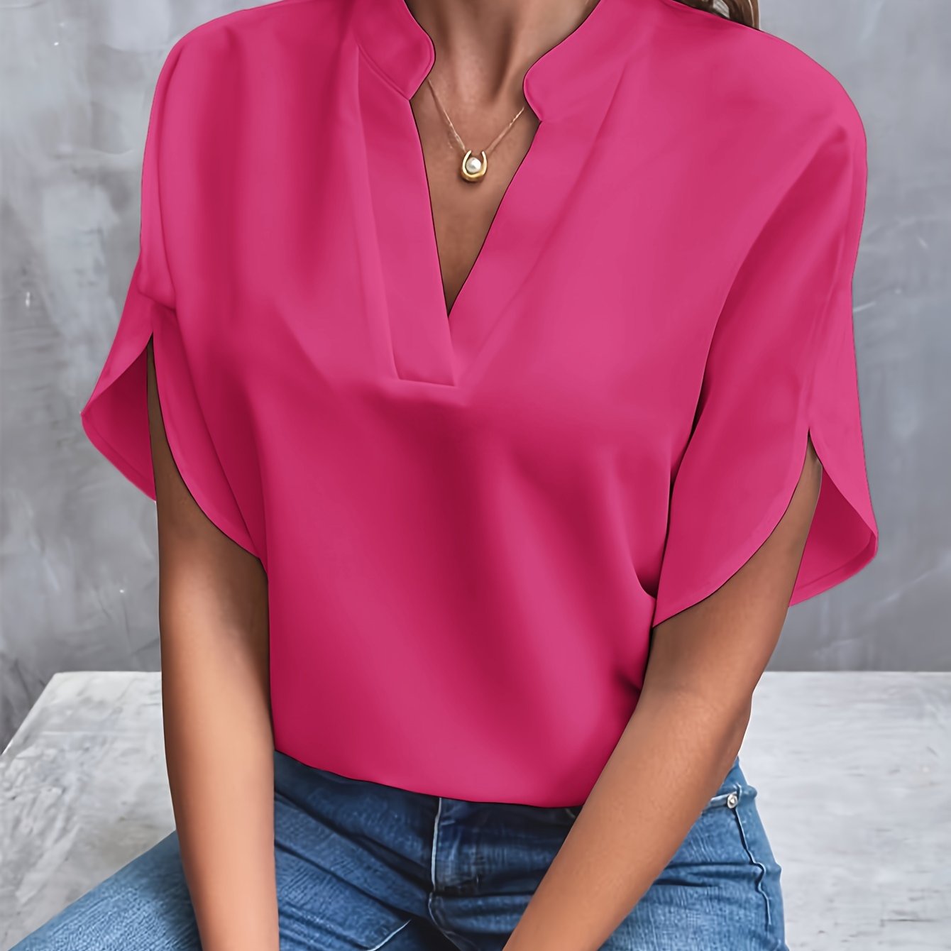 Variant image for Vivi | Leichte Damenbluse Mit V-Ausschnitt & Off-Shoulder Stil für Frühling-11