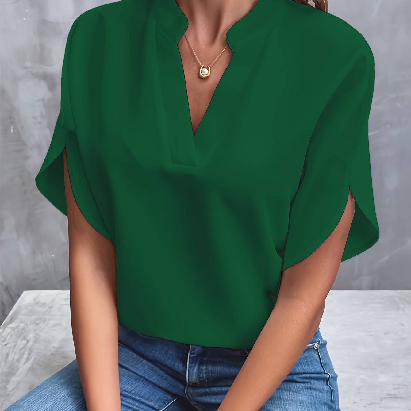 Variant image for Vivi | Leichte Damenbluse Mit V-Ausschnitt & Off-Shoulder Stil für Frühling-21