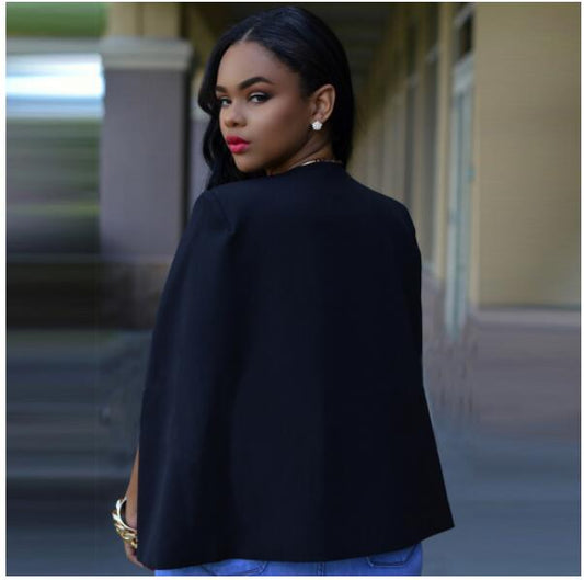 Veerle Damen Blazer – Elegantes Cape-Design in Schwarz, Vielseitig für Jede Gelegenheit 1
