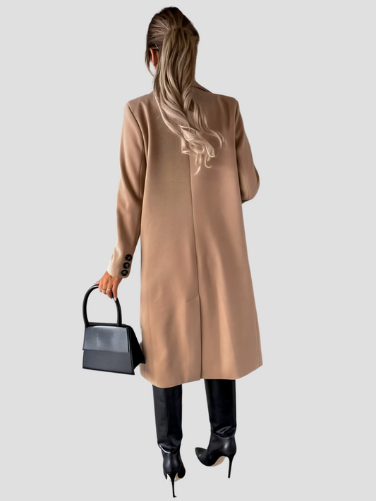Vera | Klassischer Trenchcoat Damen Aus Hochwertiger Wollmischung in Lichtbraun 2
