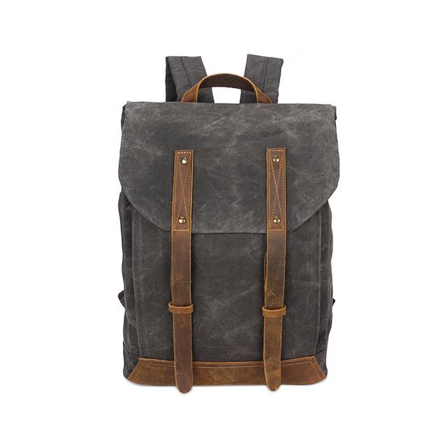 Vintage Rucksack aus gewachstem Canvas mit Lederakzenten – Robuste und stilvolle Tasche für Alltag und Abenteuer 2
