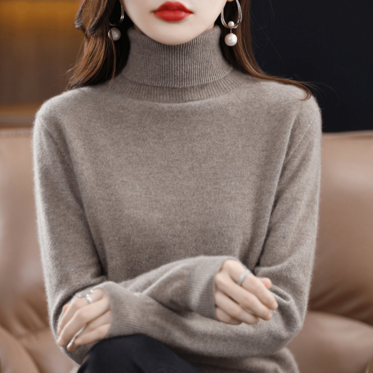 Women's Cashmere Turtleneck Sweater Hause Lune