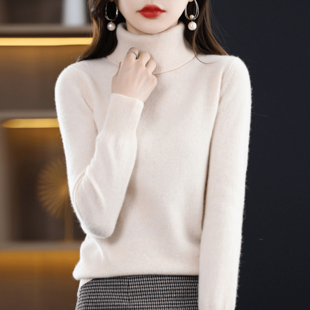 Women's Cashmere Turtleneck Sweater Hause Lune