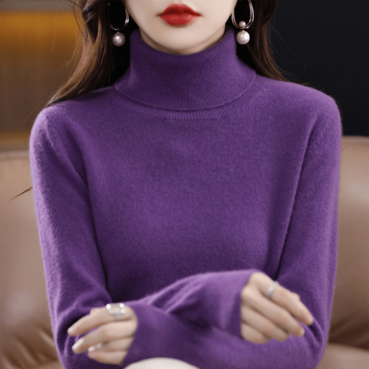 Women's Cashmere Turtleneck Sweater Hause Lune