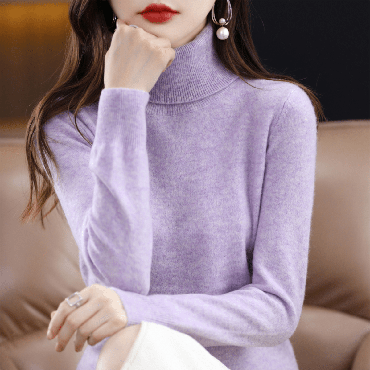 Women's Cashmere Turtleneck Sweater Hause Lune