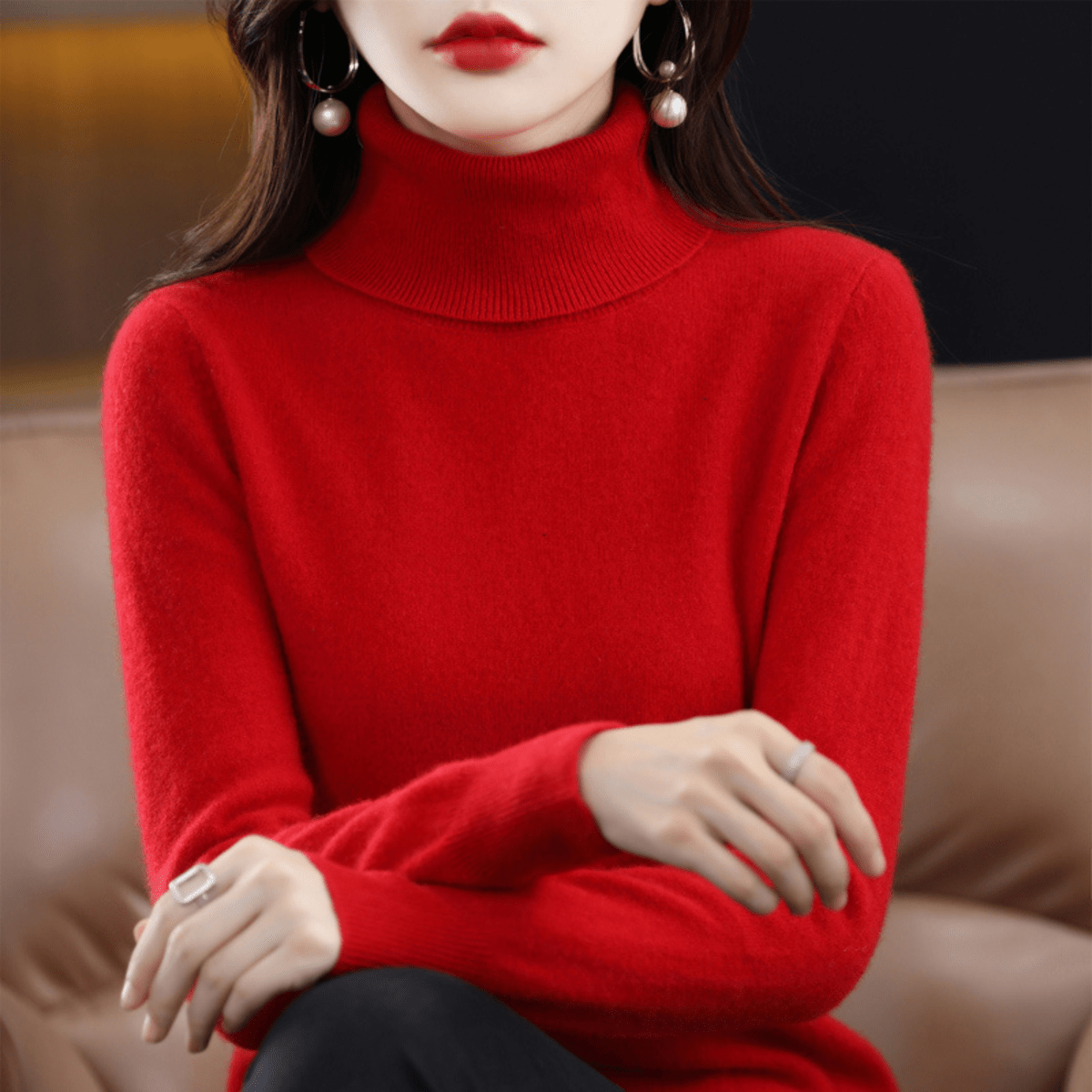 Women's Cashmere Turtleneck Sweater Hause Lune