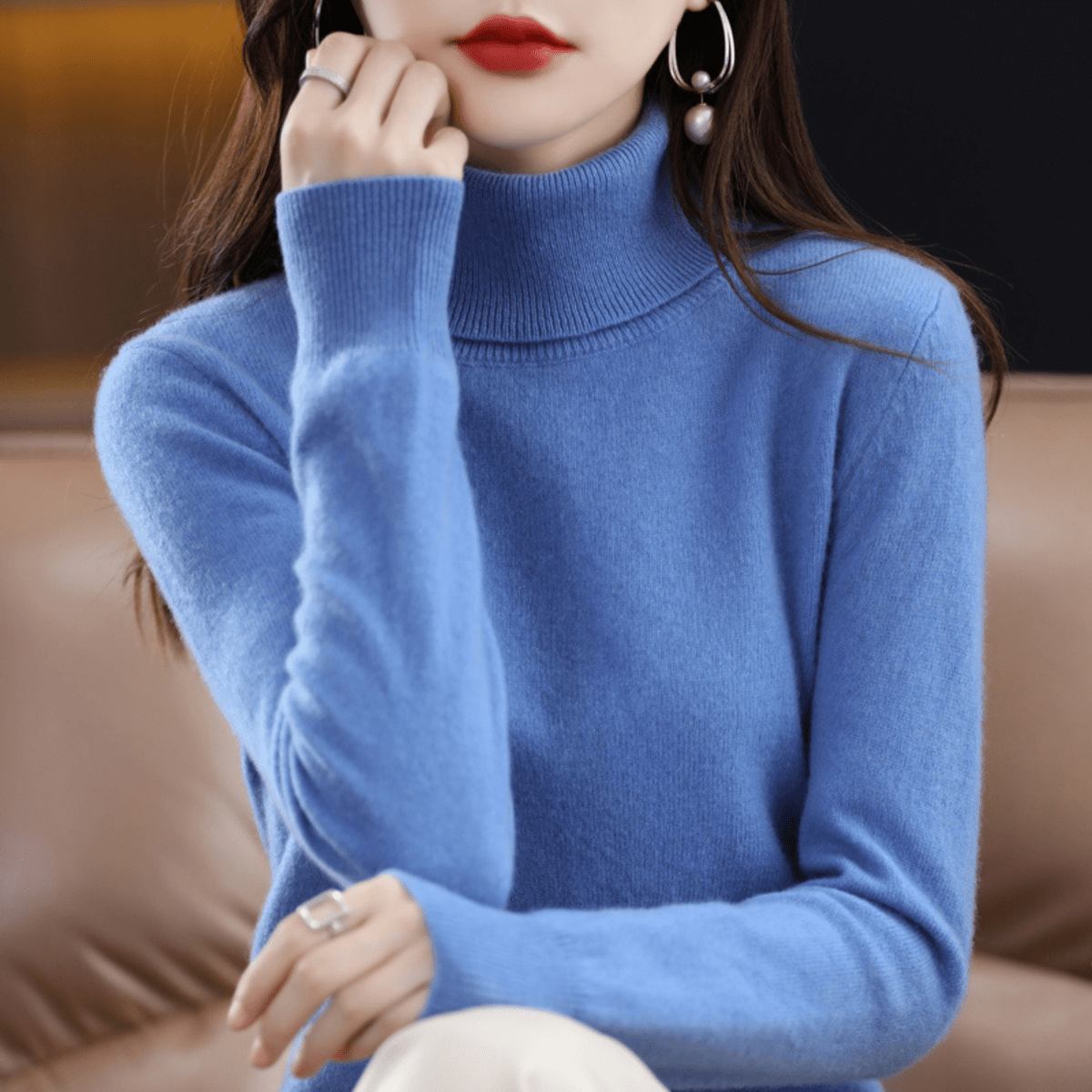 Women's Cashmere Turtleneck Sweater Hause Lune