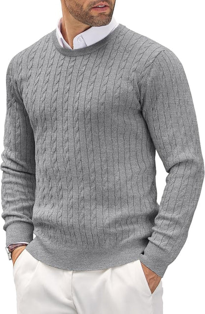 Herren Slim Fit Feinstrick-Pullover mit Rundhalsausschnitt Hause Lune