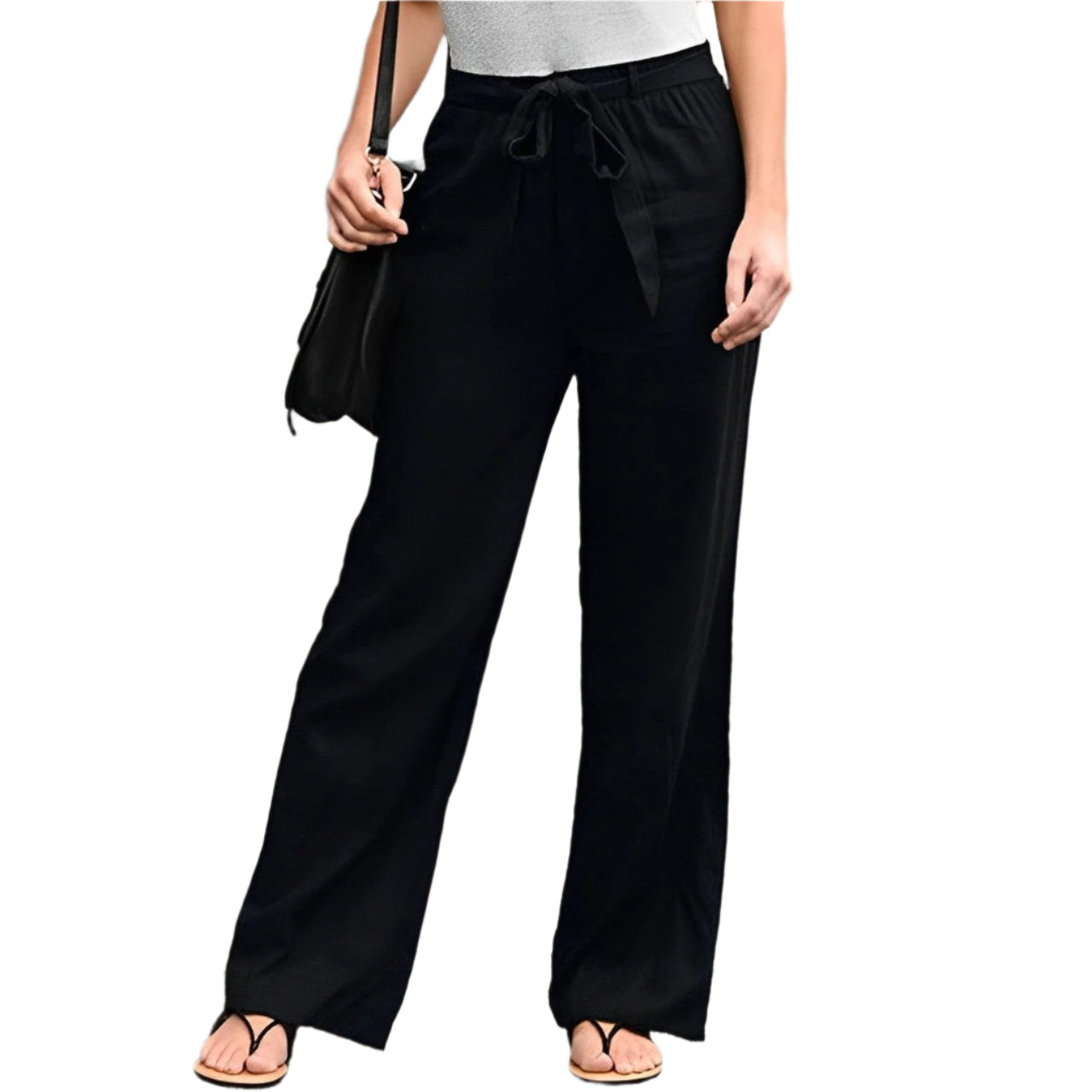 Xianna | Damen Leinen Sommerhose Mit Elastischem Bund Im Herrenstil 0