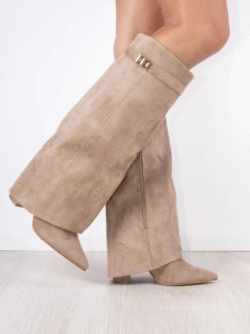Zohra | Elegante Winterstiefel Damen Mit Klappe Und Blockabsatz 0