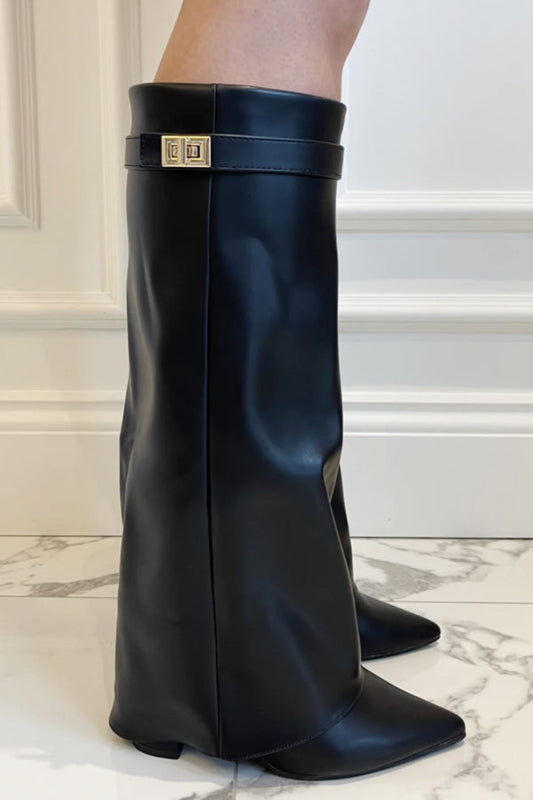 Zohra | Elegante Winterstiefel Damen Mit Klappe Und Blockabsatz 1