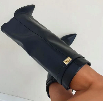 Zohra | Elegante Winterstiefel Damen Mit Klappe Und Blockabsatz 2