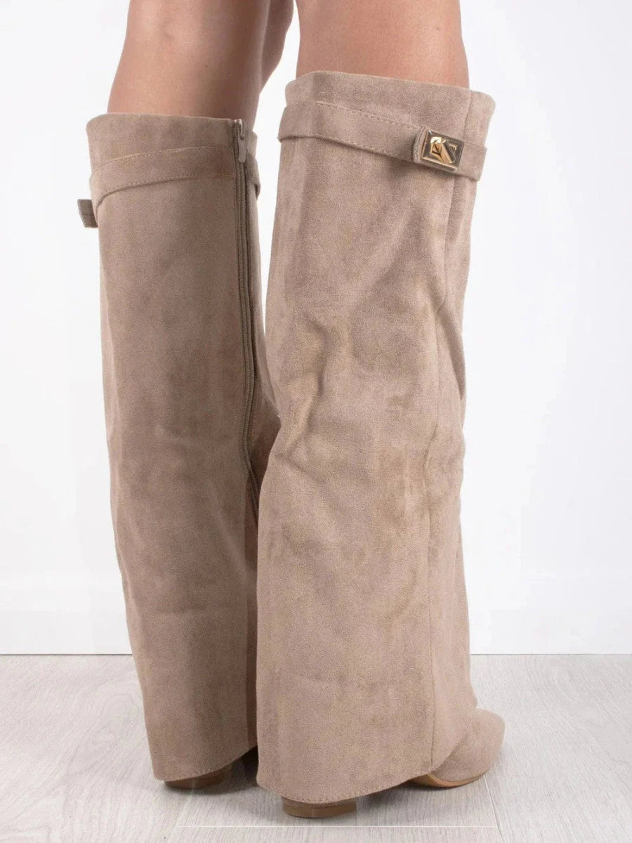 Zohra | Elegante Winterstiefel Damen Mit Klappe Und Blockabsatz 3