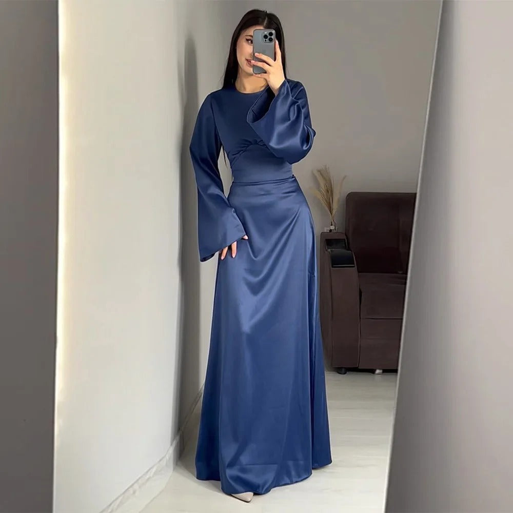 Elina | Langes Satin Kleid für Abendveranstaltungen und Ballkleider 4
