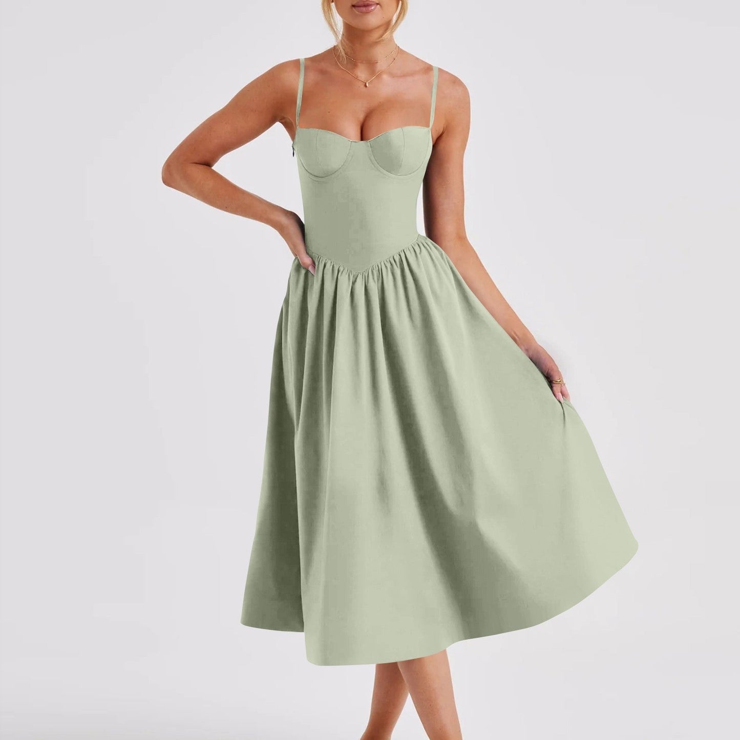 Irena | Elegantes Damenkleid Midi Für Sommerliche Anlässe 4