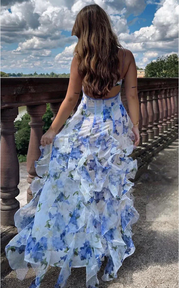 Lisa | Elegantes Damenkleid mit Blumendruck für Hochzeitsgäste und festliche Anlässe 2