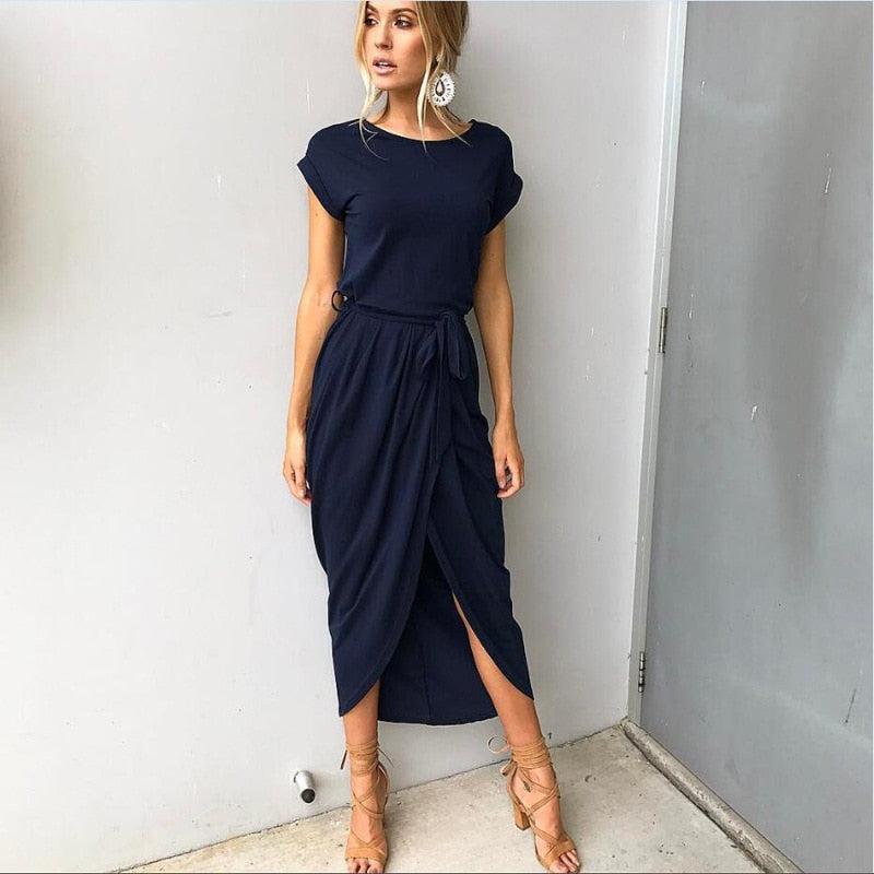 Julienne | Navy Wickelkleid Damen Midi Für Eleganz Im Sommer 4