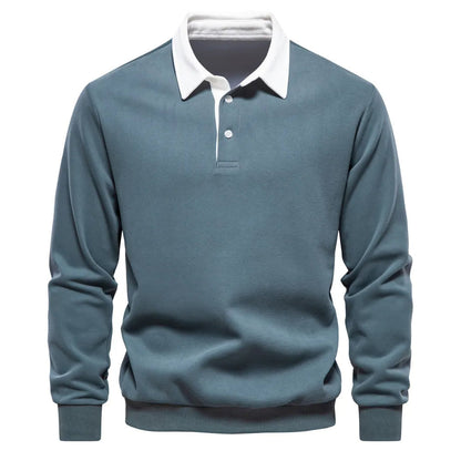 Variant image for Boet | Klassisches Rugby-Polo-Hemd Für Männer In Marineblau Mit Weißem Kragen-11