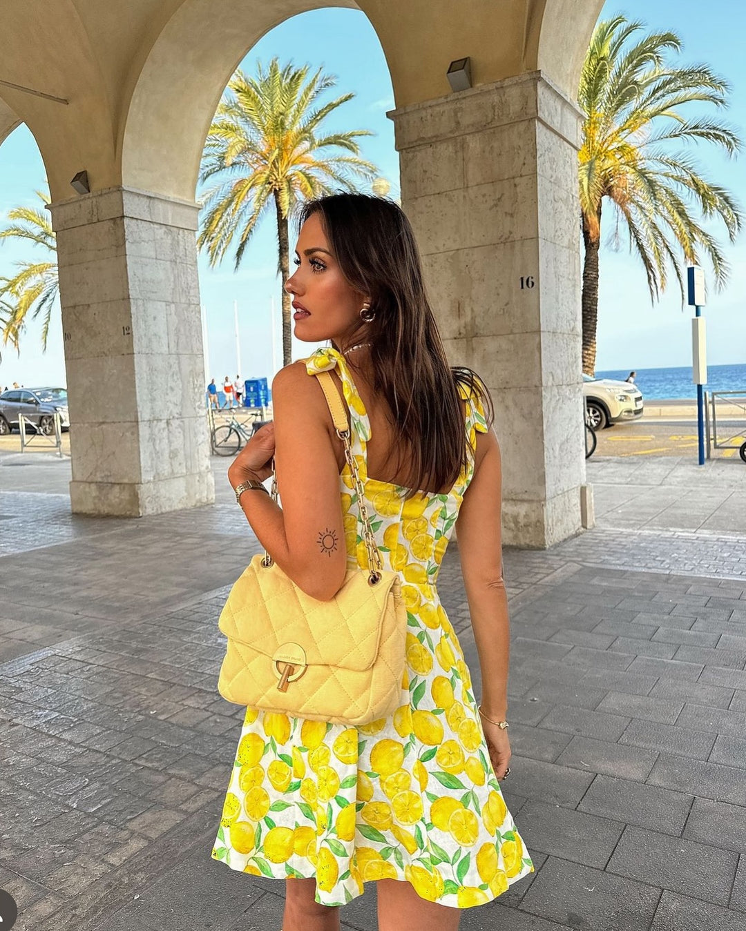 Amaya | Damenkleid Mit Sommer-Zitronendruck In A-Linie, Atmungsaktiv, Ideal Für Heiße Tage 3