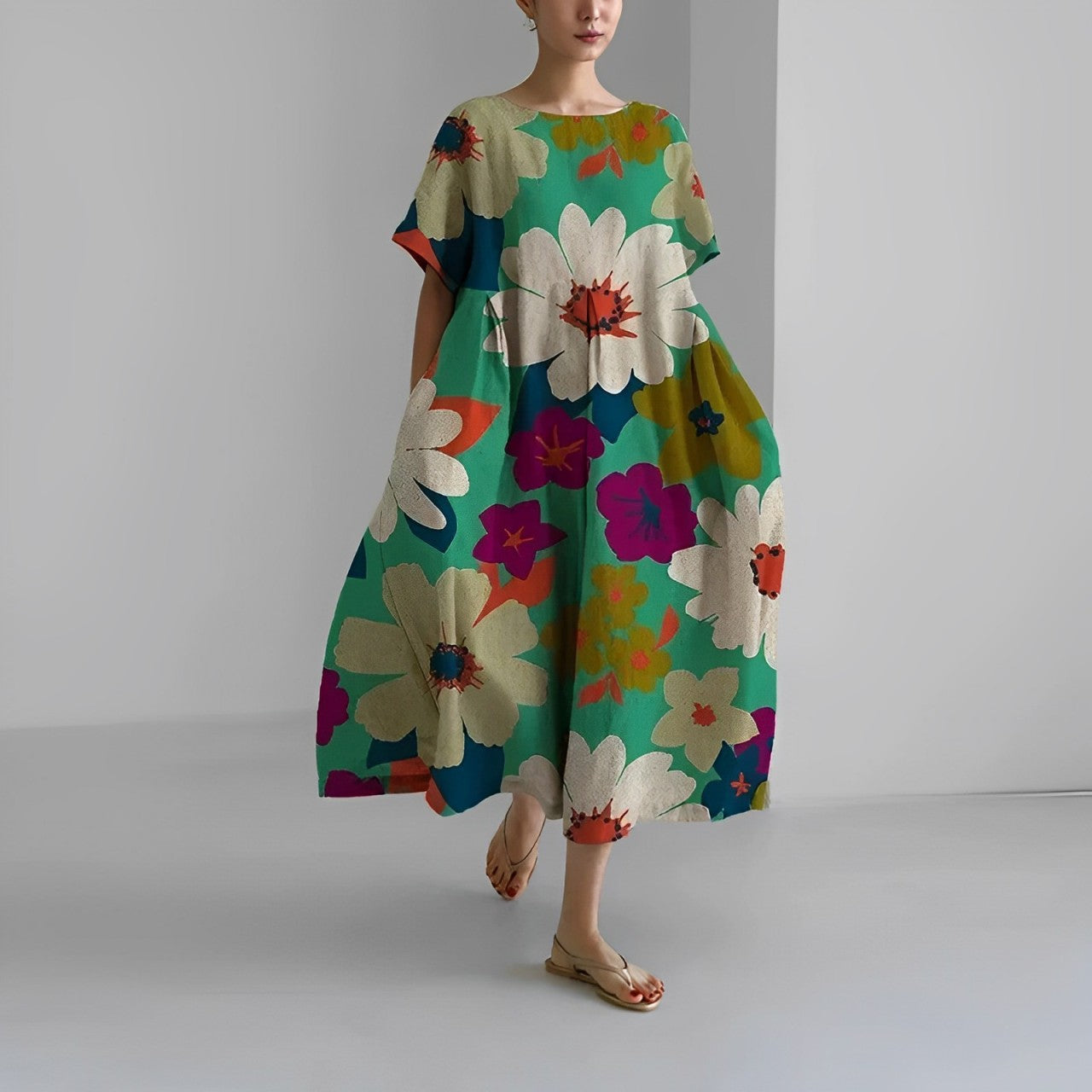 Variant image for Jamie | Elegantes Damen Kleid Mit Blumenmuster Für Sommer Und Abendveranstaltungen-31
