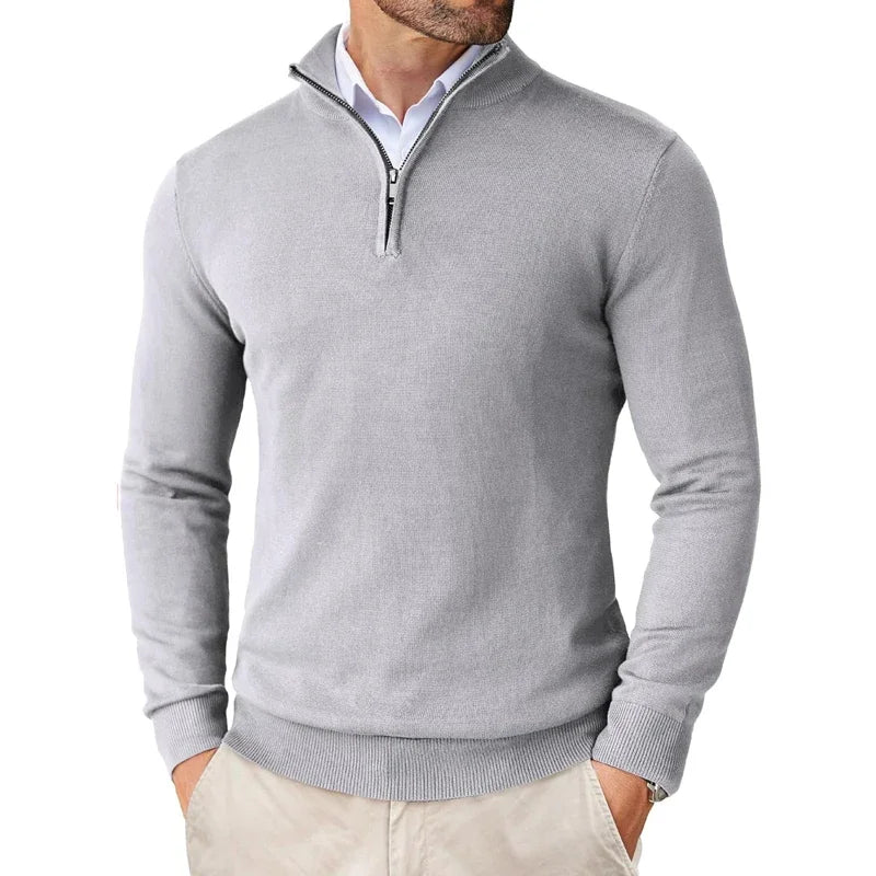 Herren Strickpullover mit Halbzipp Hause Lune