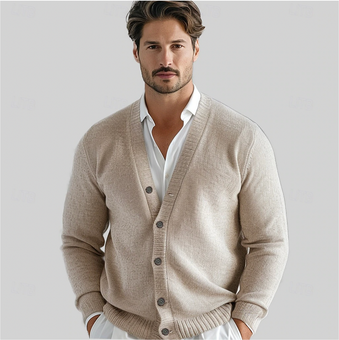 Herren klassische Strickjacke mit Knopfleiste Hause Lune
