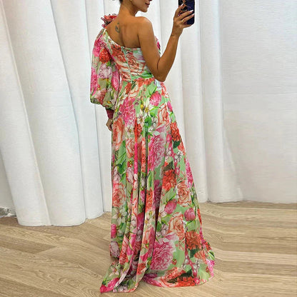 Melisande | Elegantes Blumenkleid Für Hochzeitsgäste Mit Hohem Schlitz 6