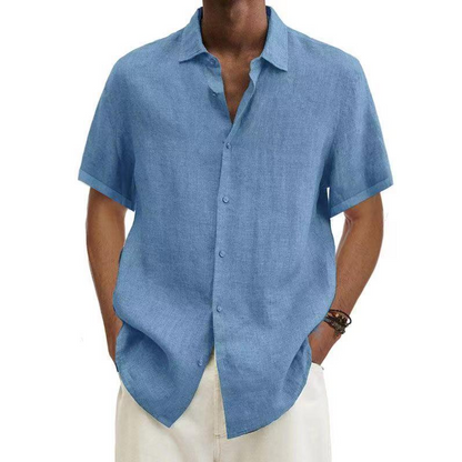 Dave | Leinenhemd Herren Sommer in Cyan Grün – Stilvolles, Atmungsaktives Design für Warme Tage-6