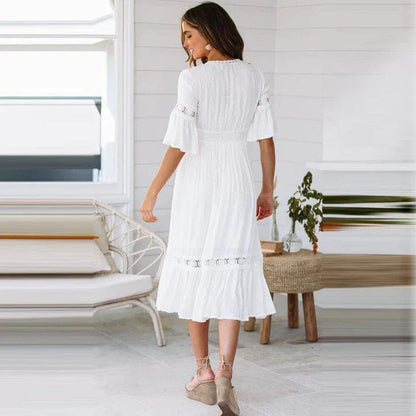 Azkia | Transparentes Strandkleid Damen im Ibiza-Stil, Weiß 4