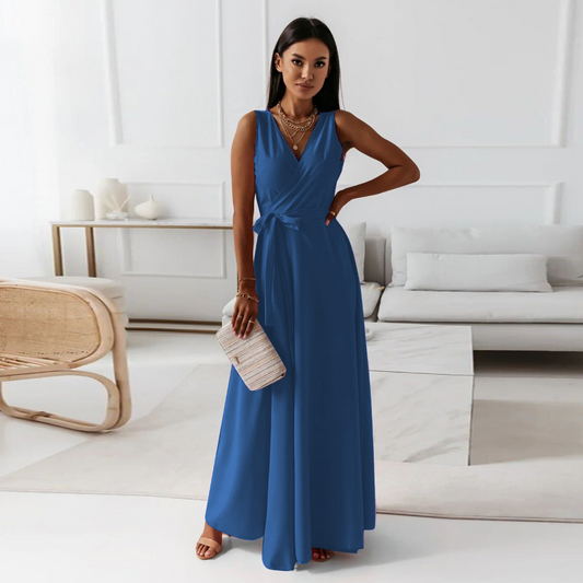 Lena | Damen Maxikleid Ärmellos Mit V-Ausschnitt Für Sommer & Festliche Anlässe 2