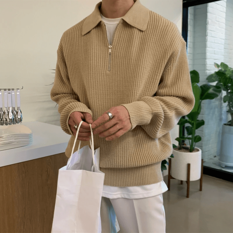 Dyon | Damen Poloshirt Mit Viertelzipper In Hellkhaki 3