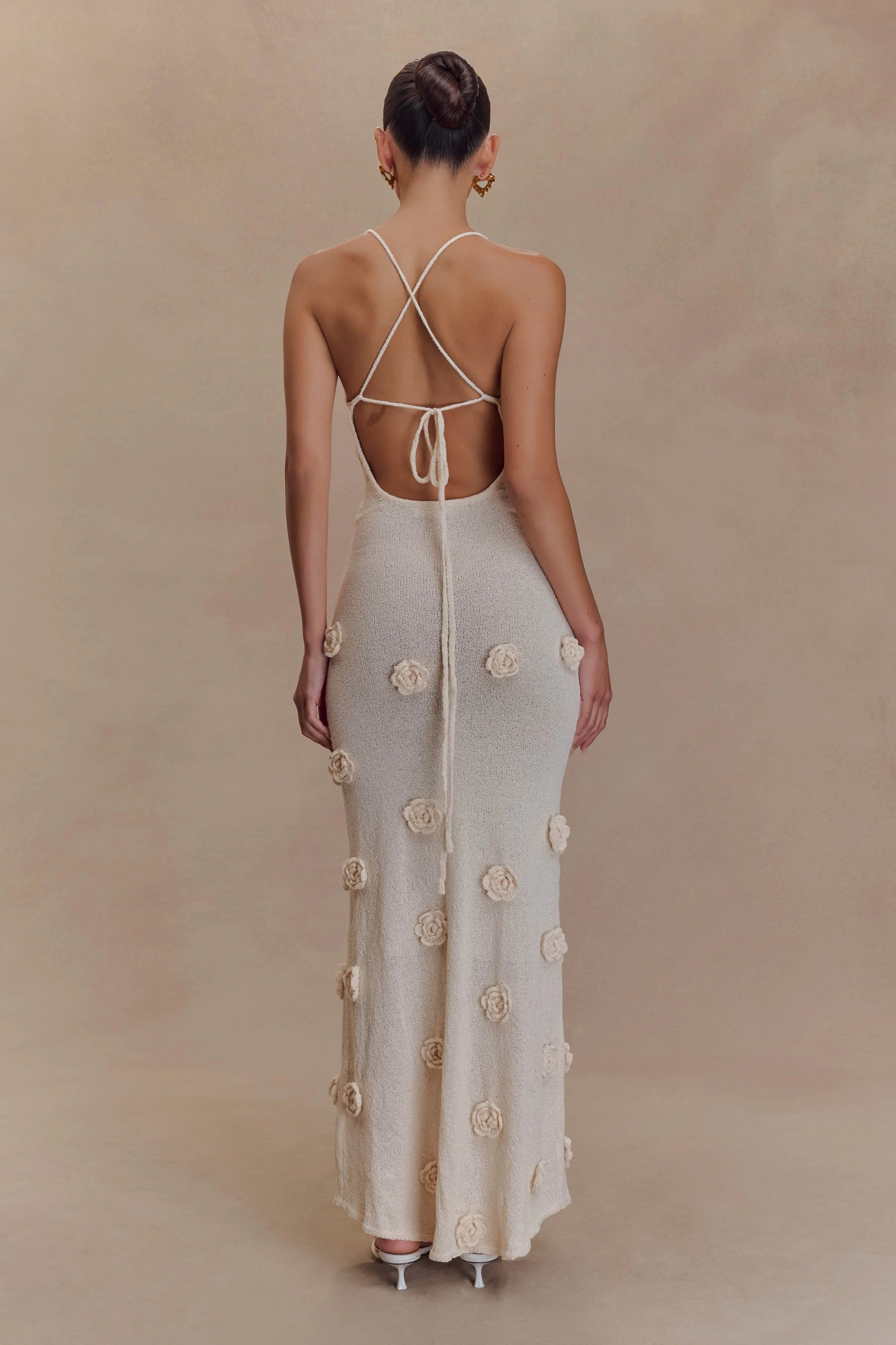 Fiona | Maxikleid Sommer Mit Blumendetails In Beige für Damen 3