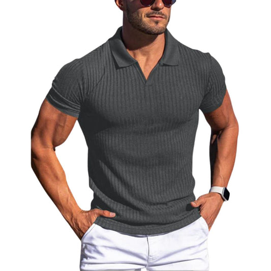 Borre | Muskelfit Poloshirt Herren in Grau, Sportlicher Stil aus Baumwollmischung 1