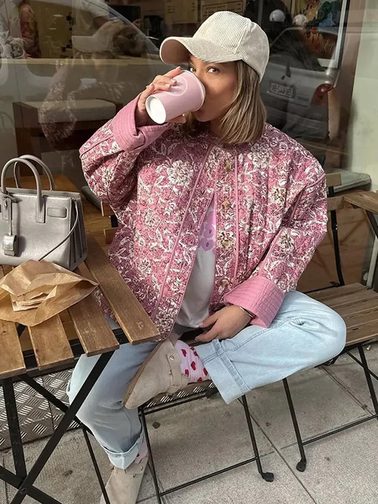 Maëlys | Gesteppte Blumenjacke für Damen - Modische Damenjacke für Lagenlooks 3